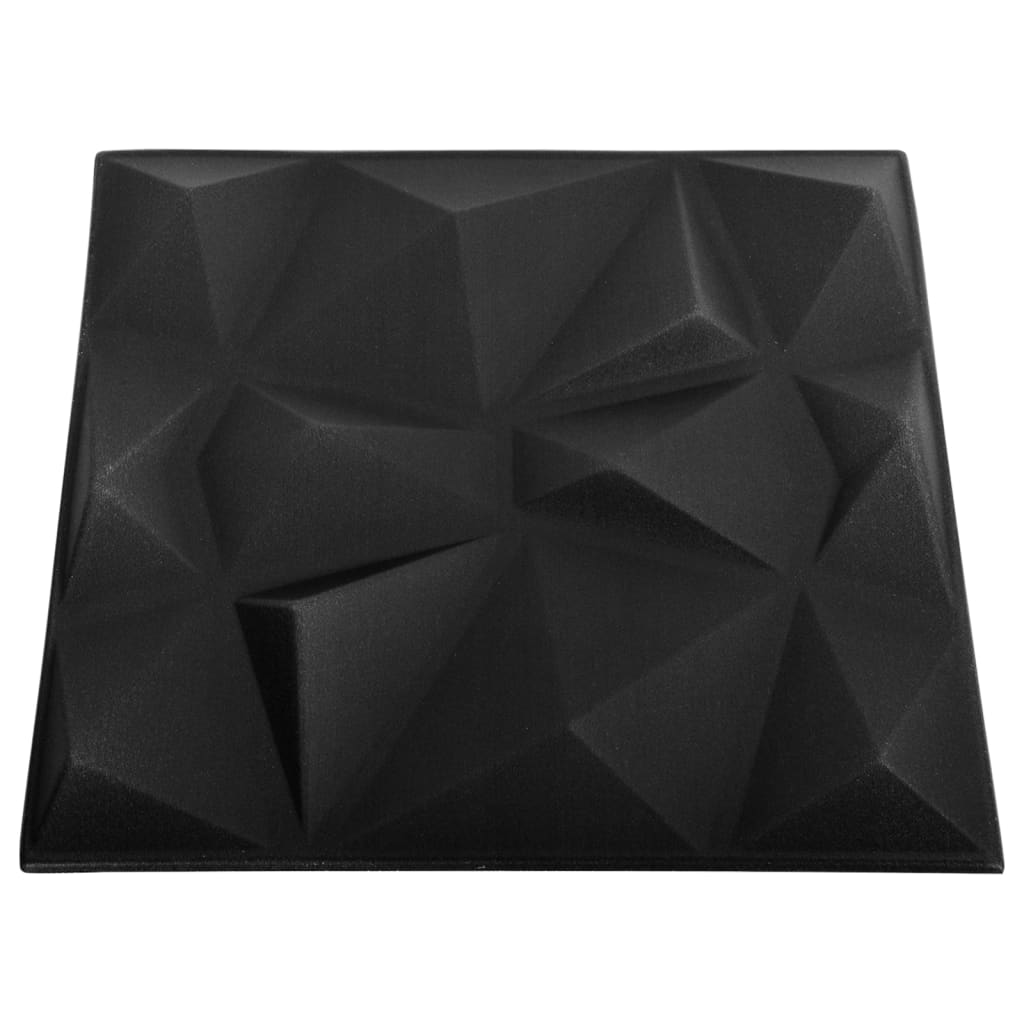 vidaXL 3D-vægpaneler 24 stk. 50x50 cm 6 m² diamantsort