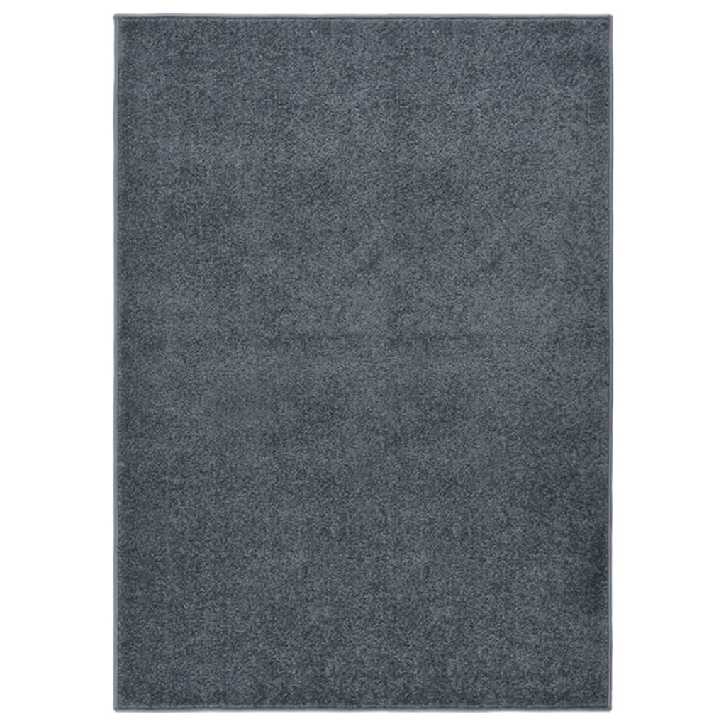 vidaXL gulvtæppe 140x200 cm kort luv antracitgrå