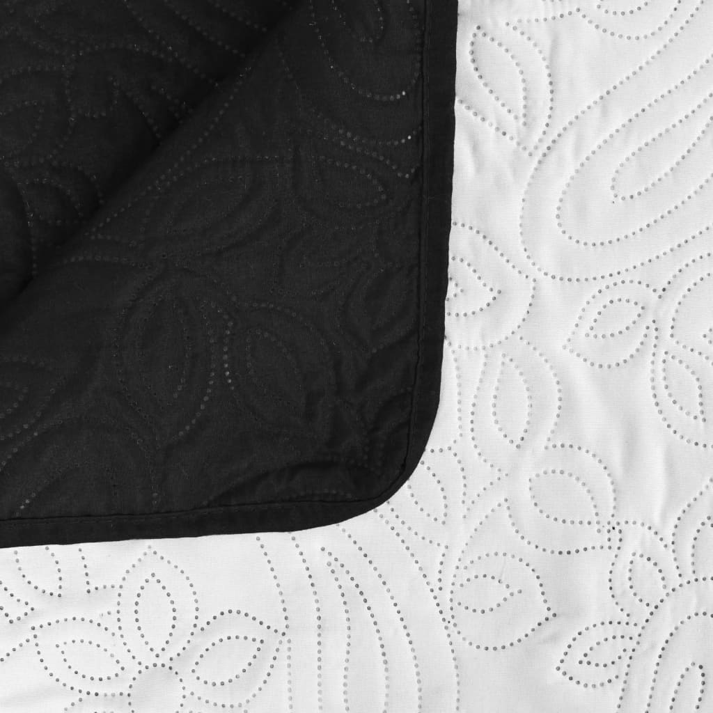 vidaXL dobbeltsidet quiltet sengetæppe 170 x 210 cm sort og hvid