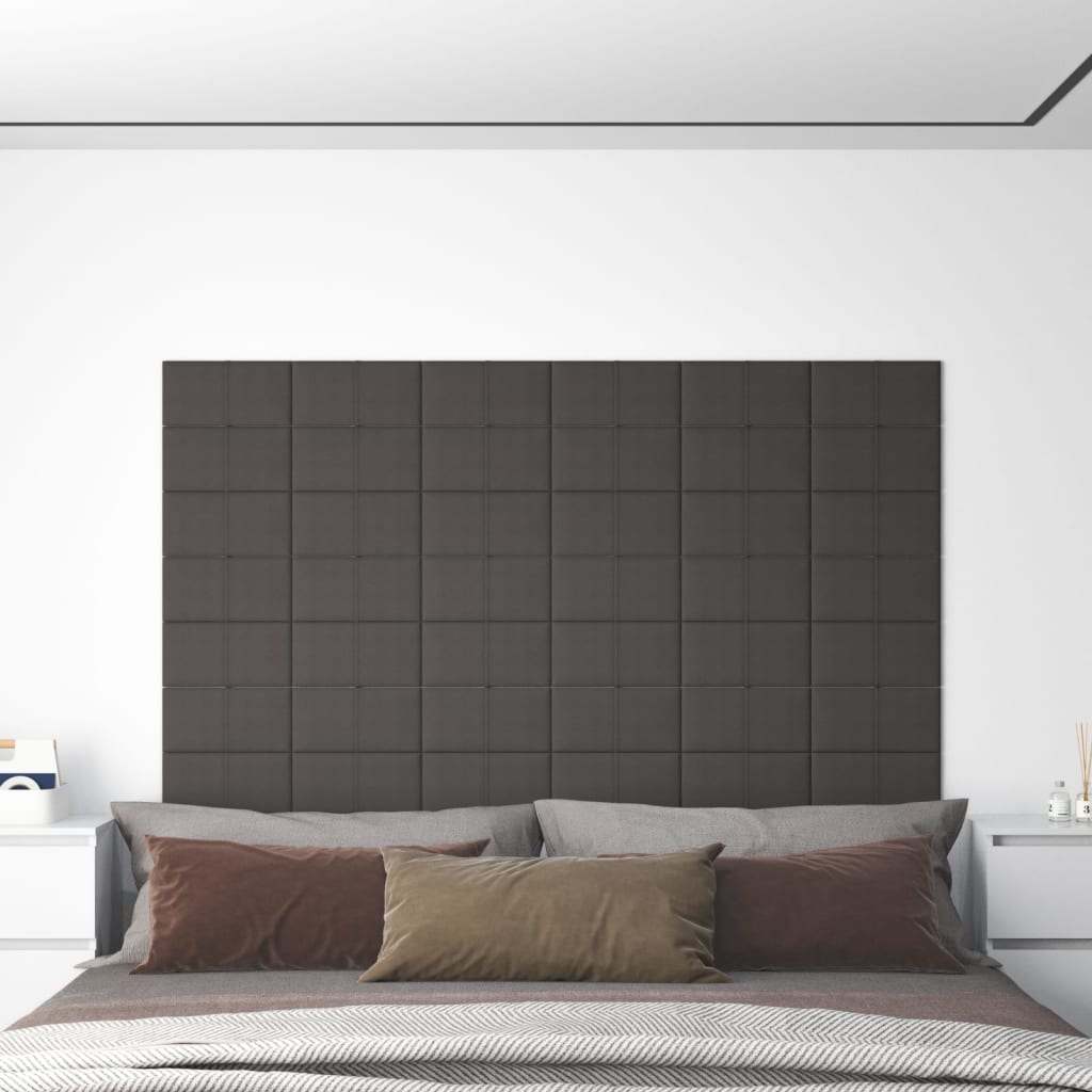 vidaXL vægpaneler 12 stk. 30x15 cm 0,54 m² stof mørkegrå