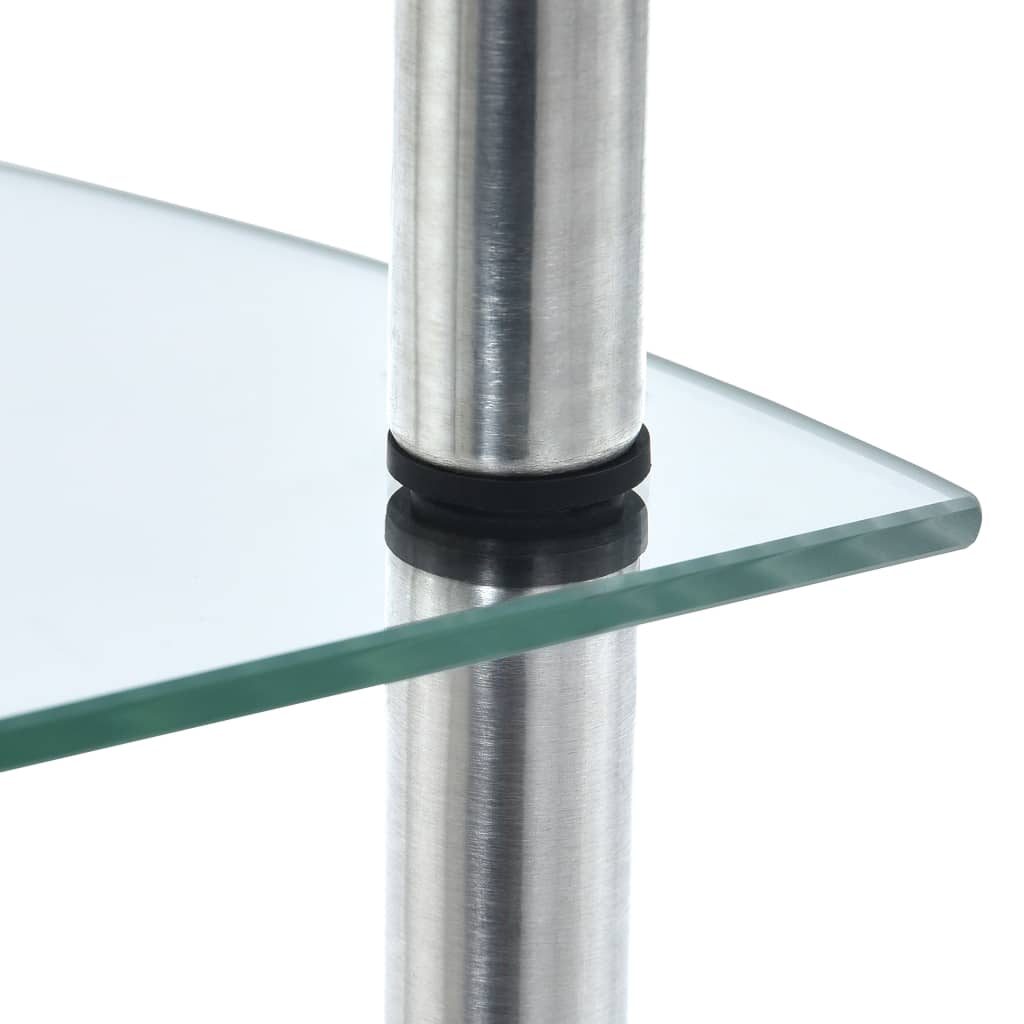 vidaXL reol 4 hylder 30x30x100 cm hærdet glas transparent