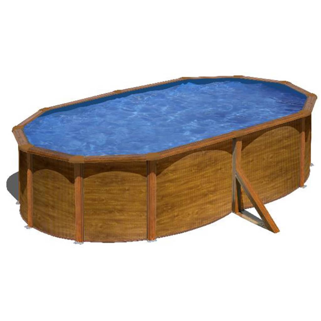 Gre poolsæt ”Pacific” oval brun 500 x 350 cm KIT510WB