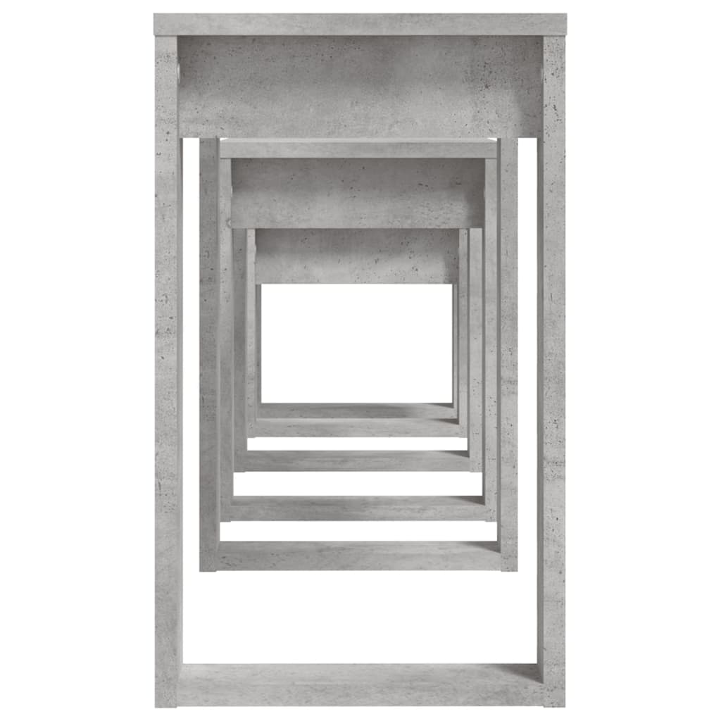 vidaXL indskudsborde 3 stk. konstrueret træ betongrå