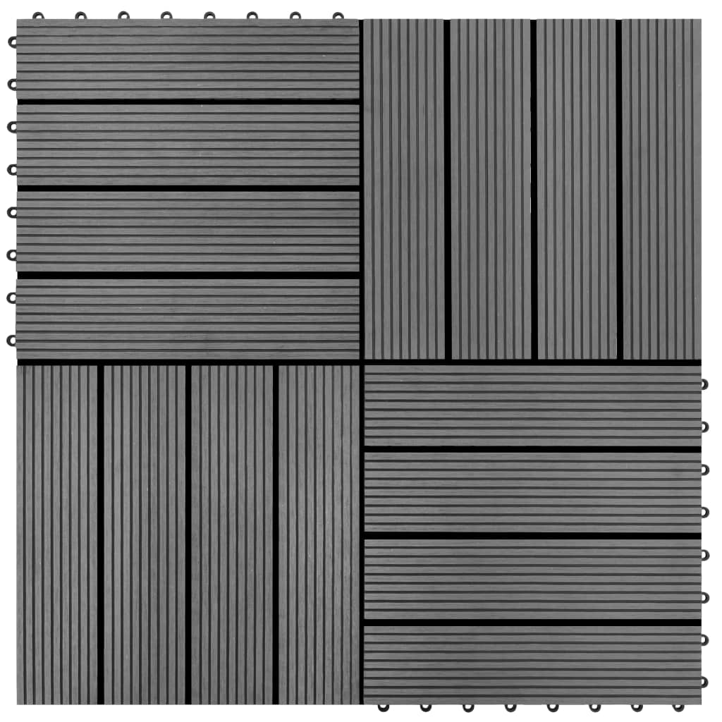 vidaXL WPC-fliser 30 x 30 cm 11 stk. 1 m2 grå