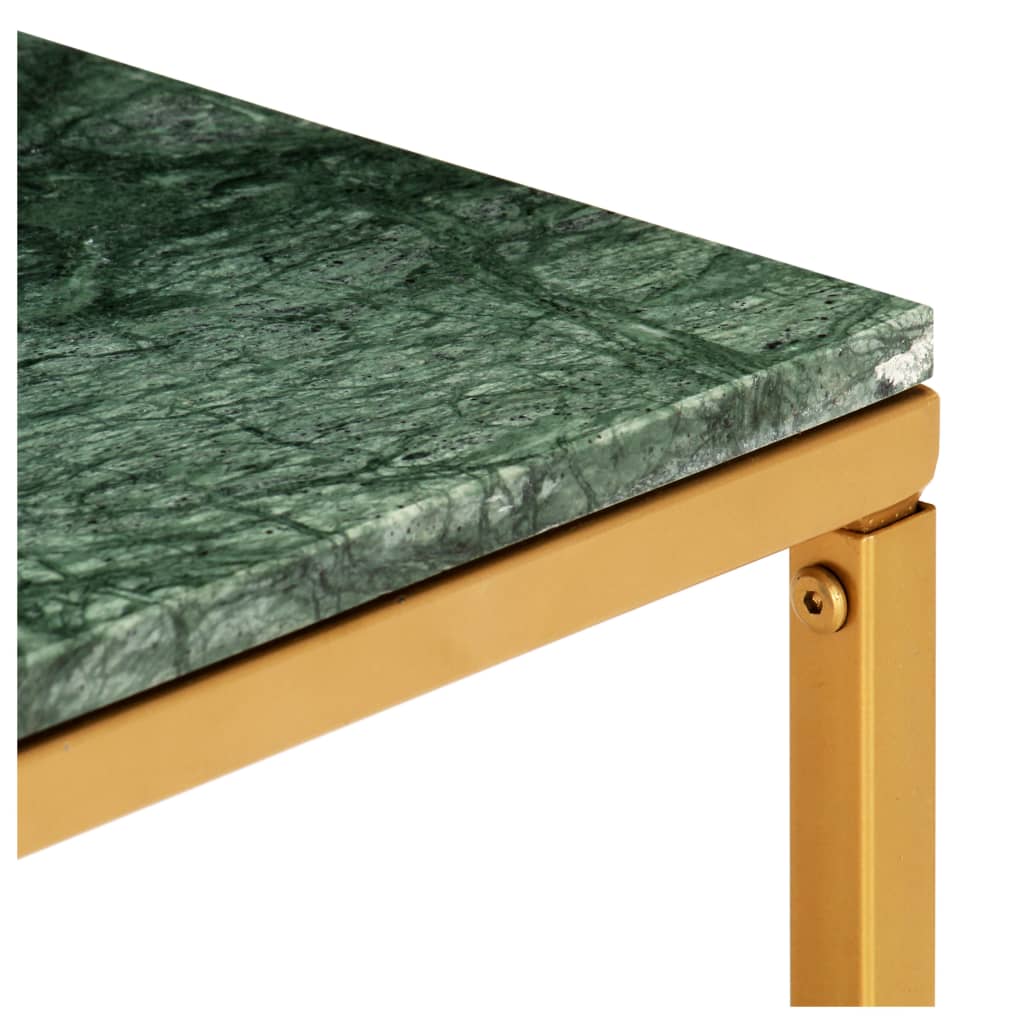 vidaXL sofabord 60x60x35 cm ægte sten med marmortekstur grøn