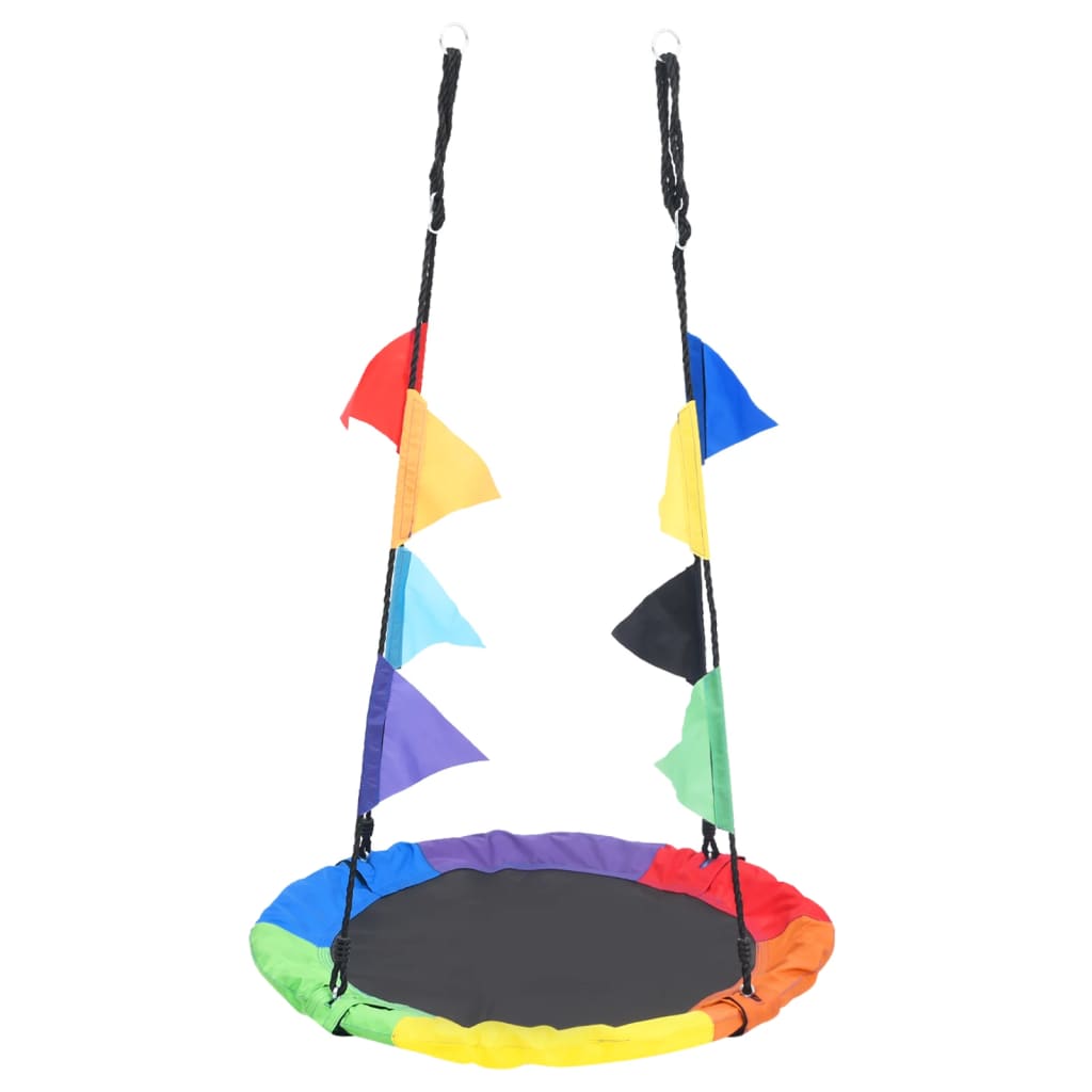 vidaXL regnbuegynge med flag 100 cm