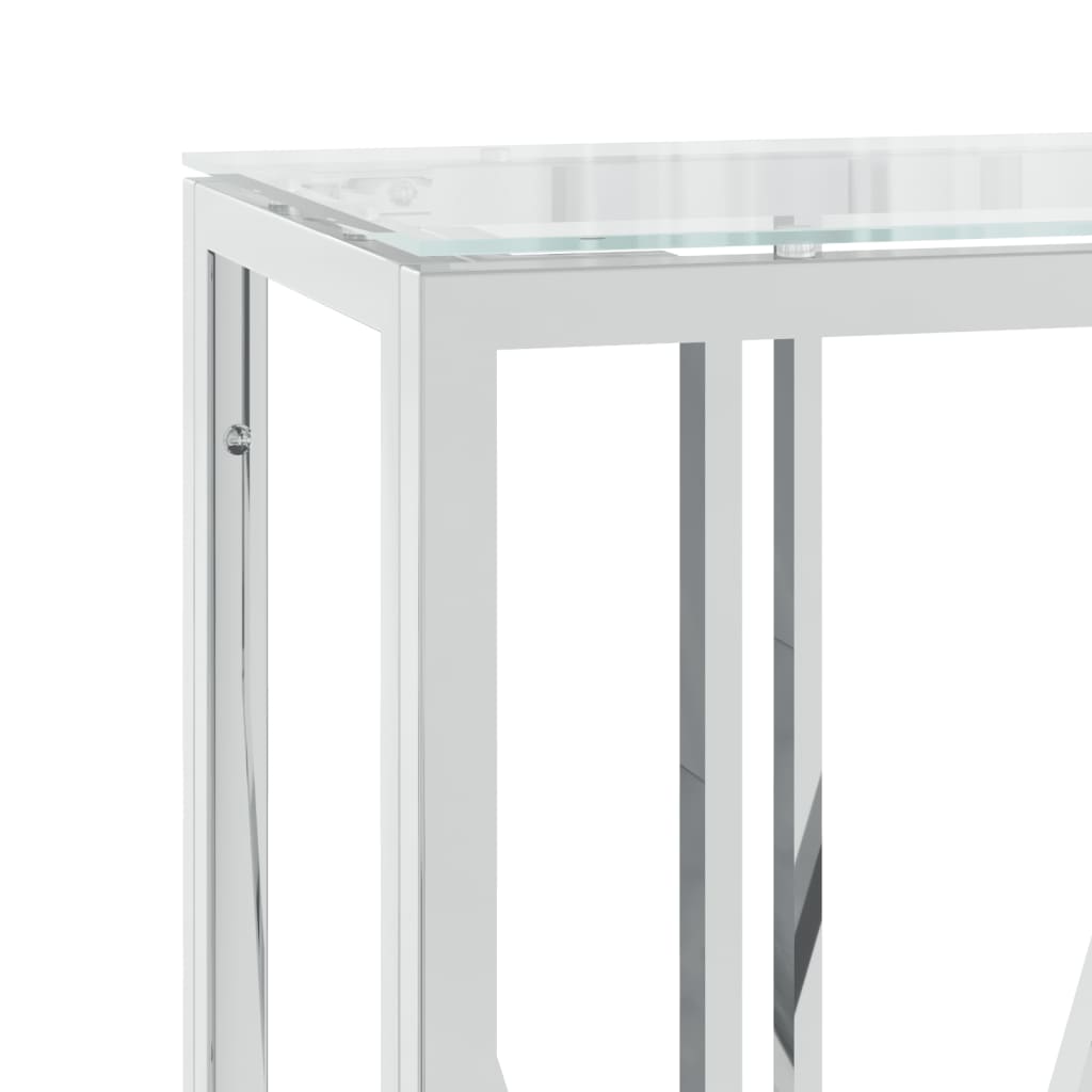 vidaXL konsolbord 110x30x70 cm rustfrit stål og glas