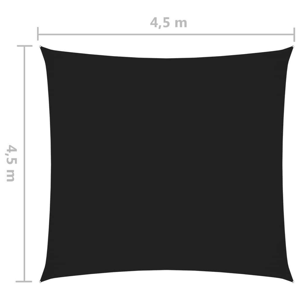 vidaXL solsejl 4,5x4,5 m firkantet oxfordstof sort