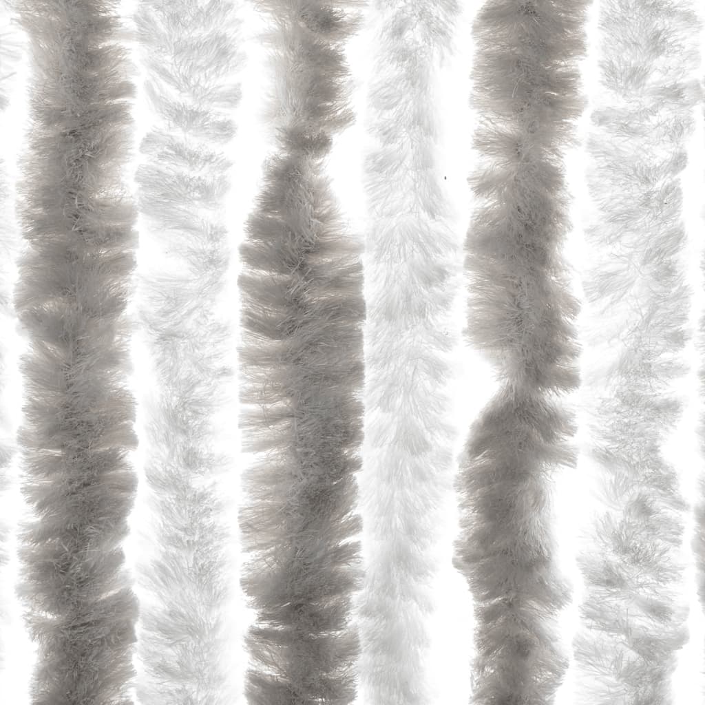 vidaXL flueforhæng 56x200 cm chenille lysegrå og hvid