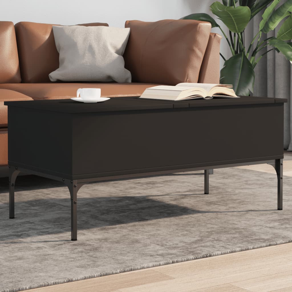 vidaXL sofabord 100x50x45 cm konstrueret træ og metal sort