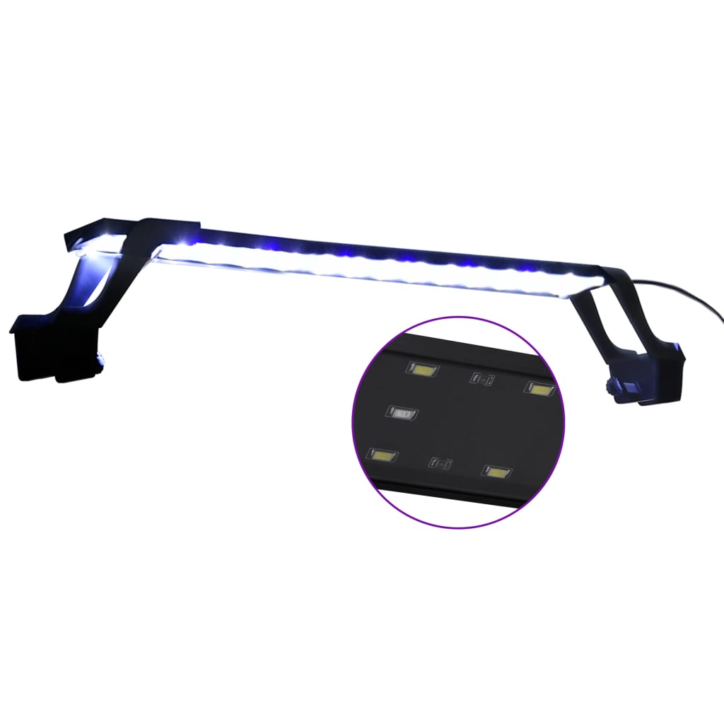vidaXL LED-lampe til akvarium med klemmer 55-70 cm blå og hvid