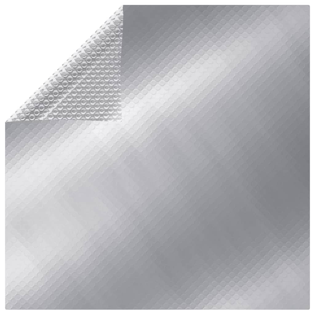 vidaXL flydende solopvarmet poolovertræk rektangulært PE 8x5 m sølv