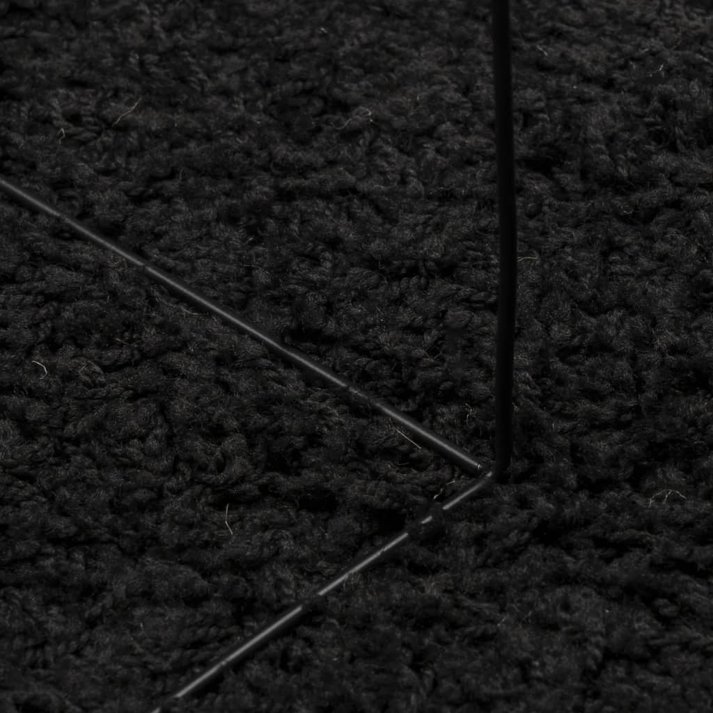 vidaXL shaggy gulvtæppe PAMPLONA 60x160 cm høj luv sort