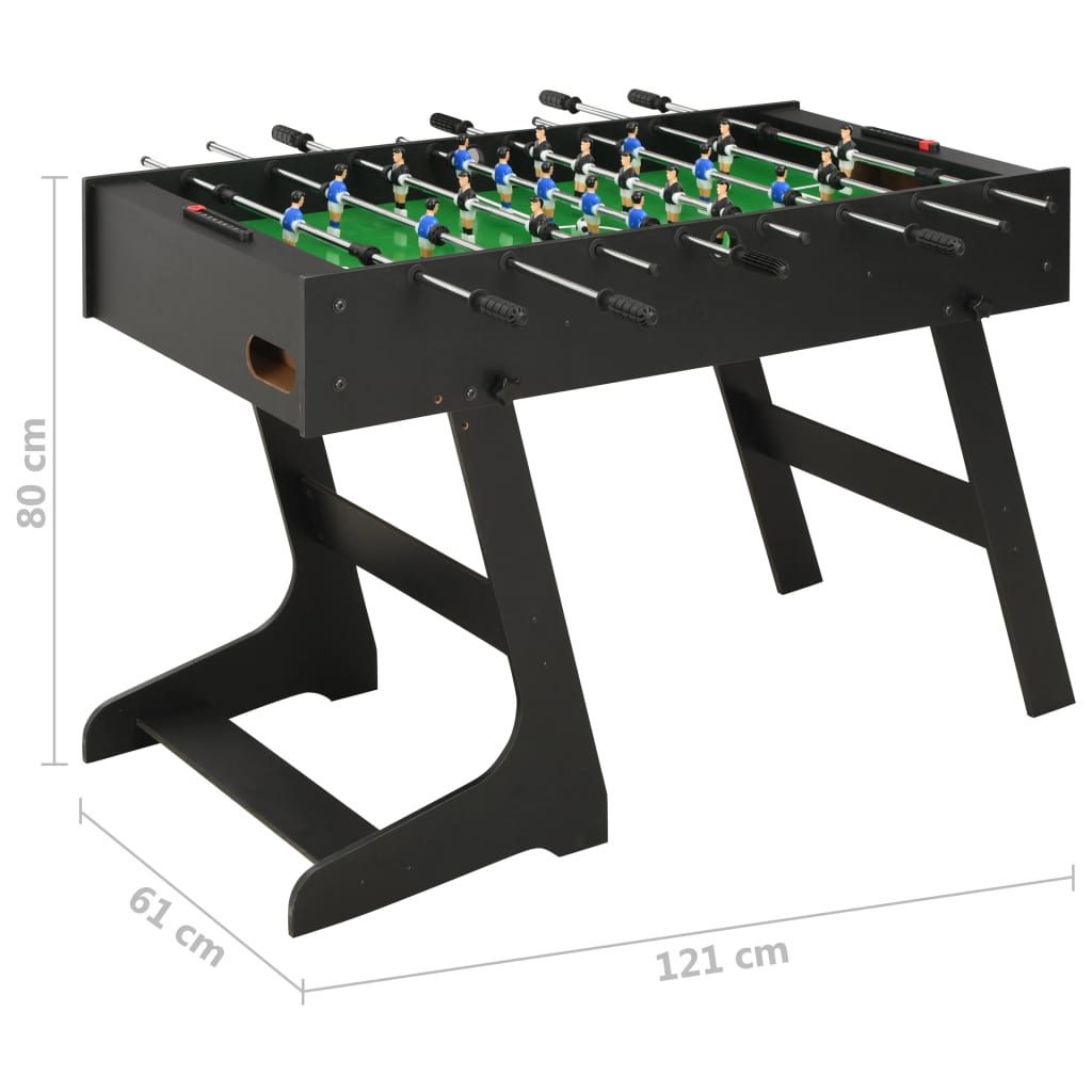 vidaXL foldbart bordfodboldbord 121 x 61 x 80 cm sort