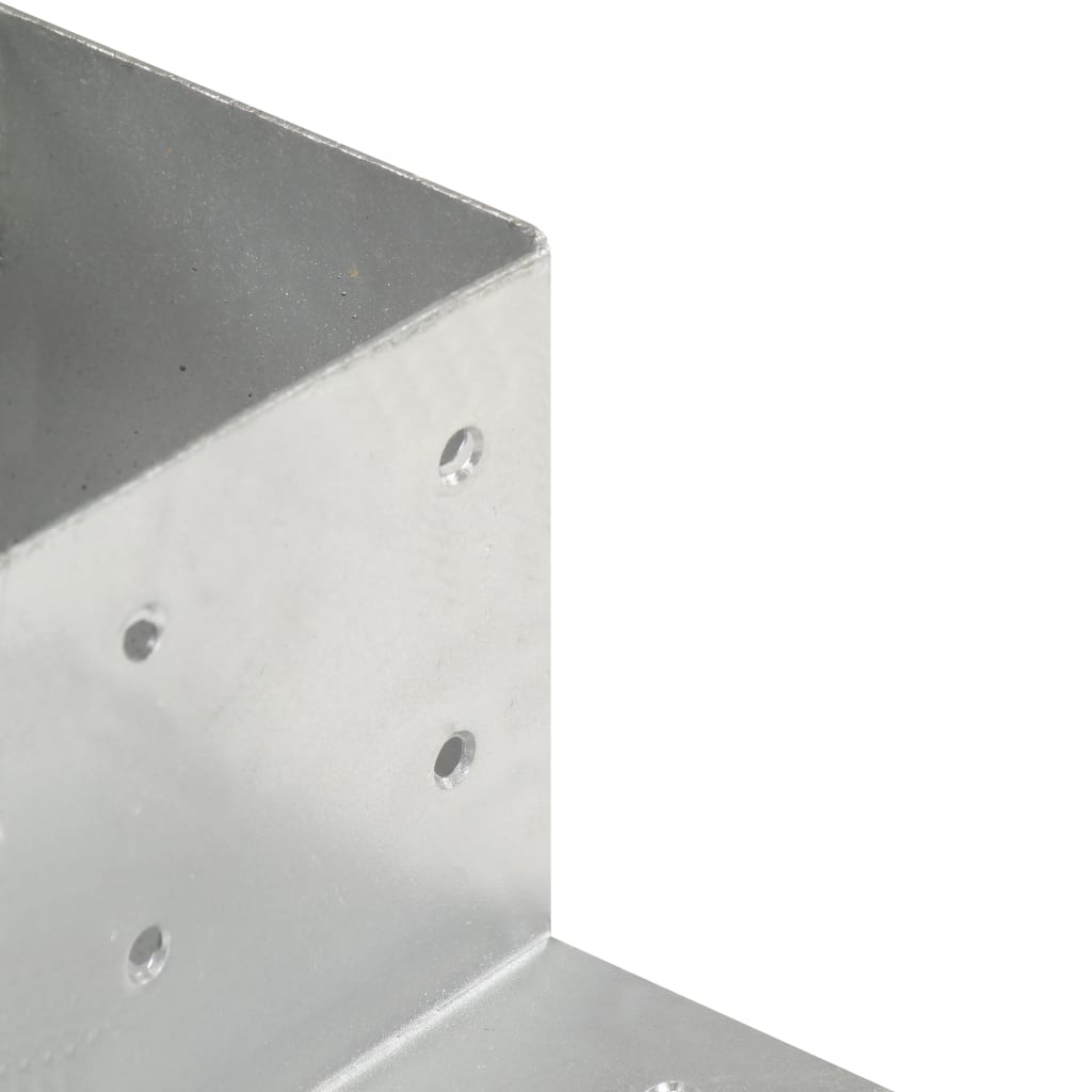 vidaXL stolpebeslag L-form 4 stk. 81x81 mm galvaniseret metal