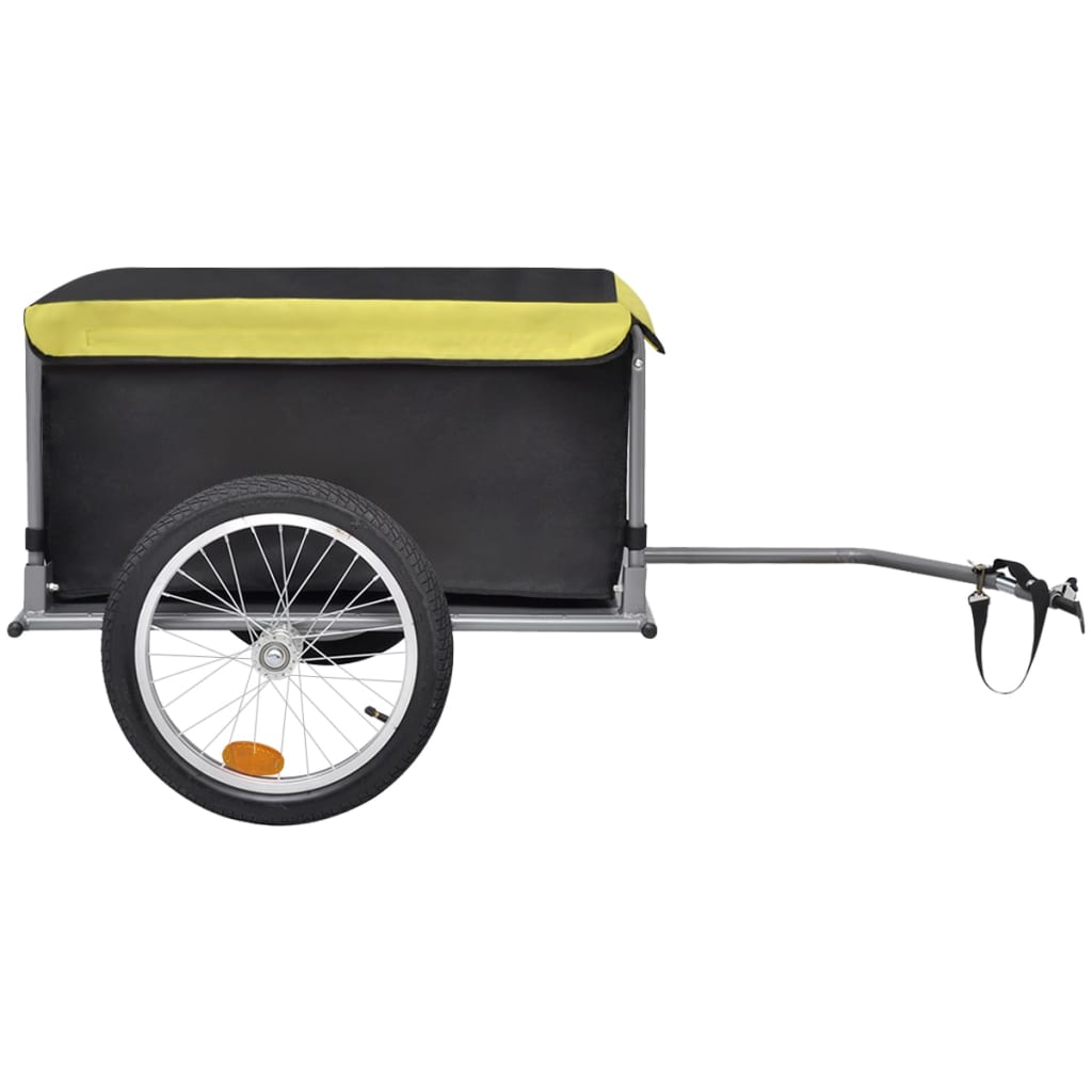 vidaXL cykelanhænger sort og gul 65 kg