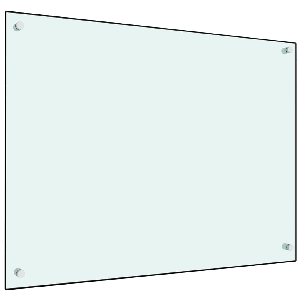 vidaXL stænkplade 80x60 cm hærdet glas hvid