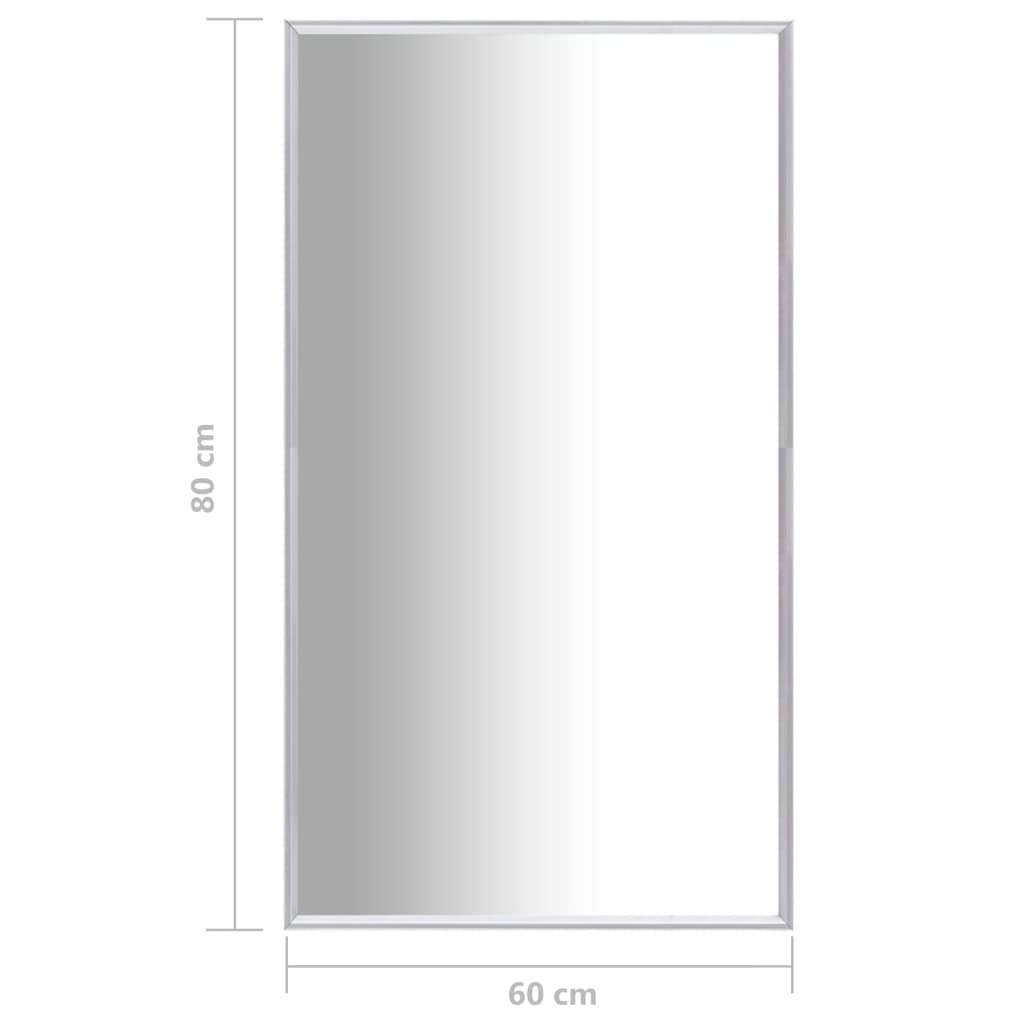 vidaXL spejl 80x60 cm sølvfarvet
