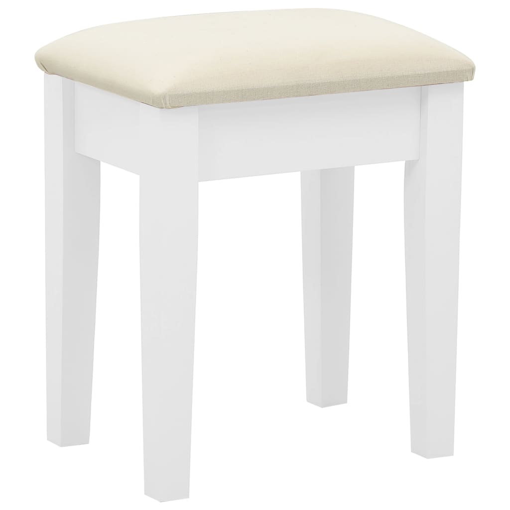 vidaXL kosmetikbord med taburet 65x36x128 cm kejsertræ MDF hvid