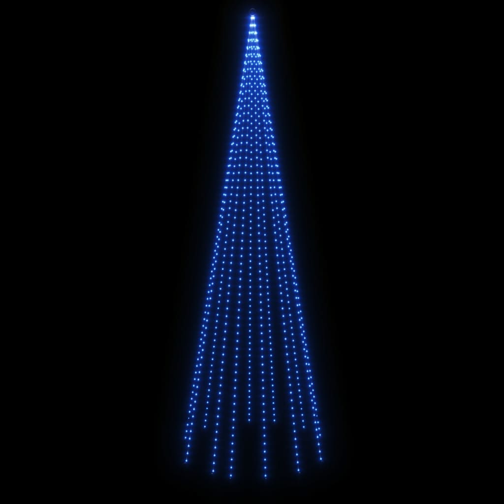 vidaXL juletræ til flagstang 732 LED'er 500 cm blåt lys