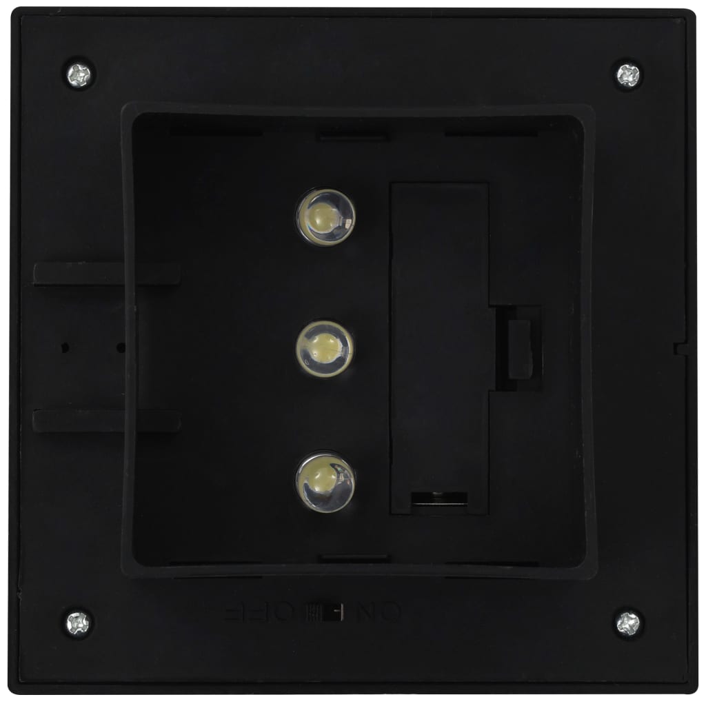 vidaXL soldrevne udendørslamper LED 12 stk. 12 cm firkantet sort