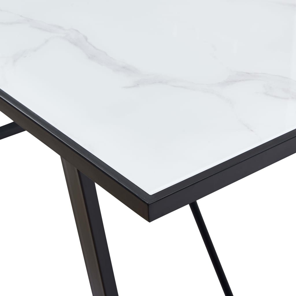 vidaXL spisebord 160 x 80 x 75 cm hærdet glas hvid
