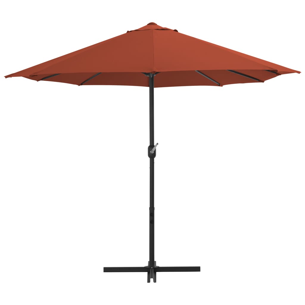 vidaXL parasol med aluminiumsstang 460 x 270 cm terracottafarvet