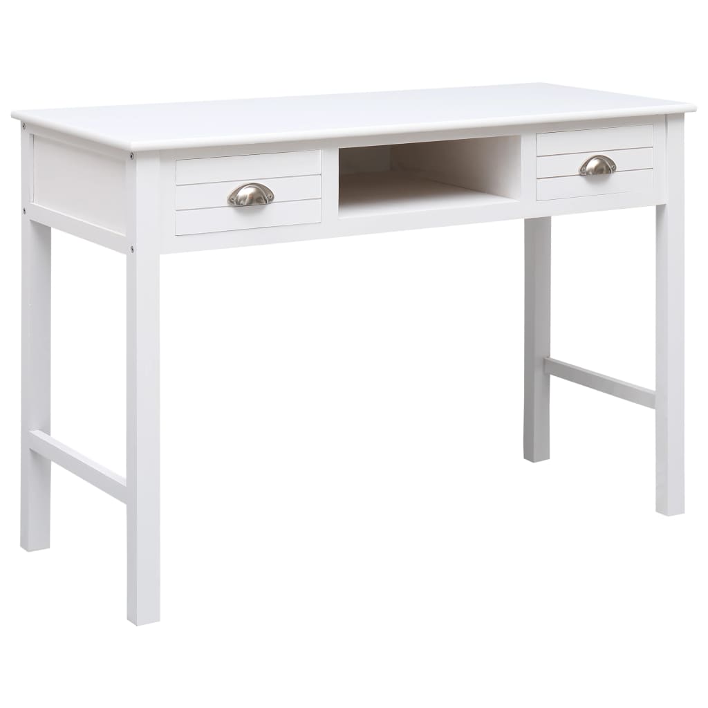 vidaXL skrivebord 110 x 45 x 76 cm træ hvid