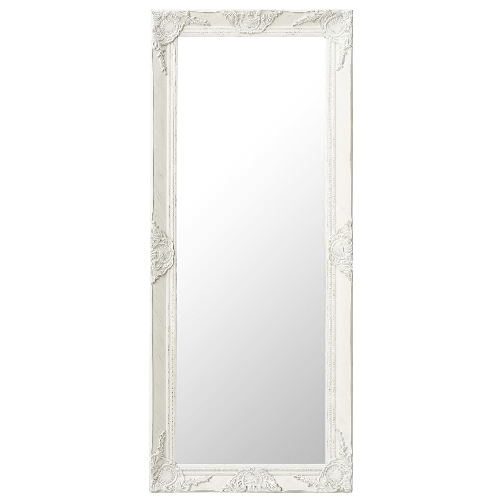 vidaXL vægspejl barokstil 50x120 cm hvid