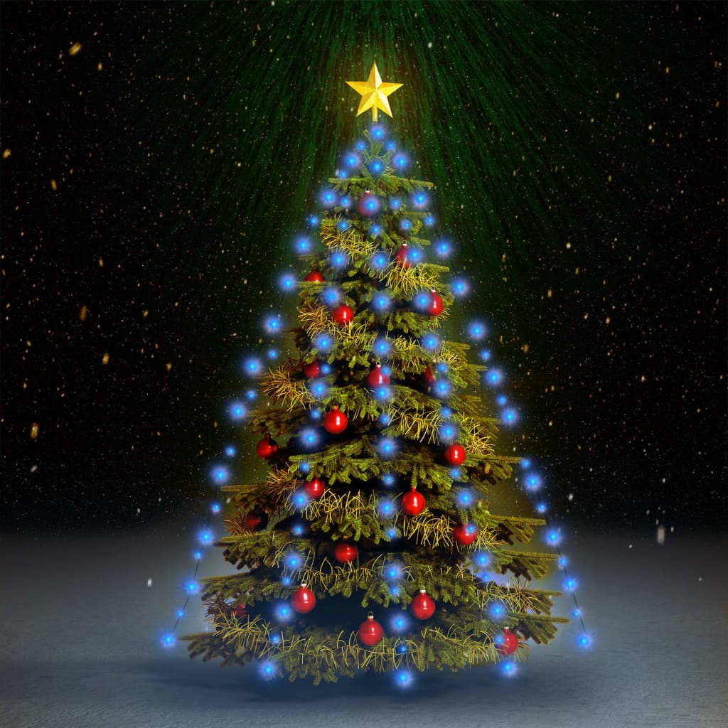 vidaXL lysnet til juletræ 210 lysdioder 210 cm blå