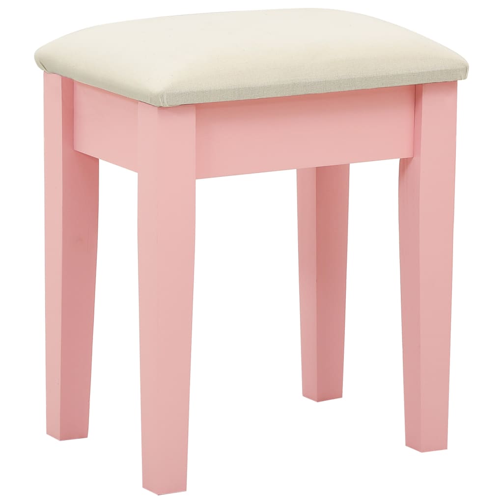 vidaXL kosmetikbord med taburet 65x36x128 cm kejsertræ MDF pink