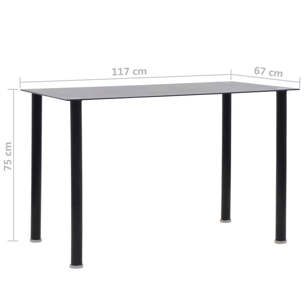 vidaXL spisebordssæt i 7 dele stål og hærdet glas sort og hvid