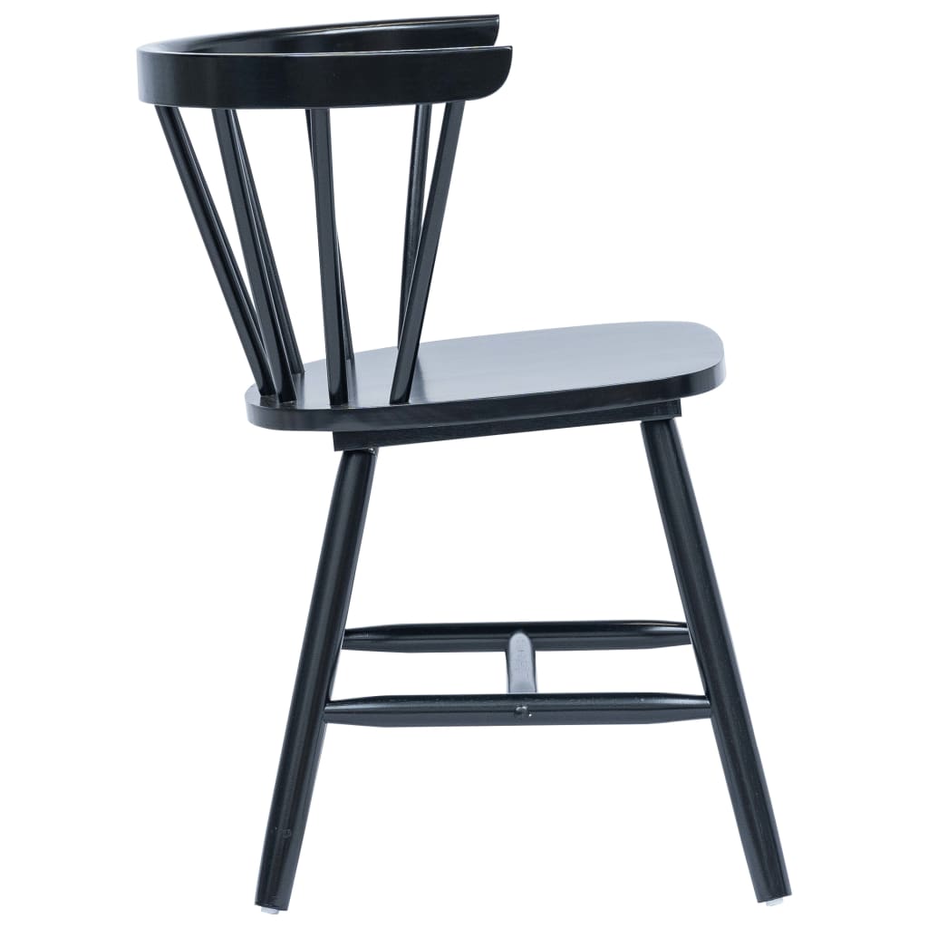 vidaXL spisebordsstole 6 stk. massivt gummitræ sort