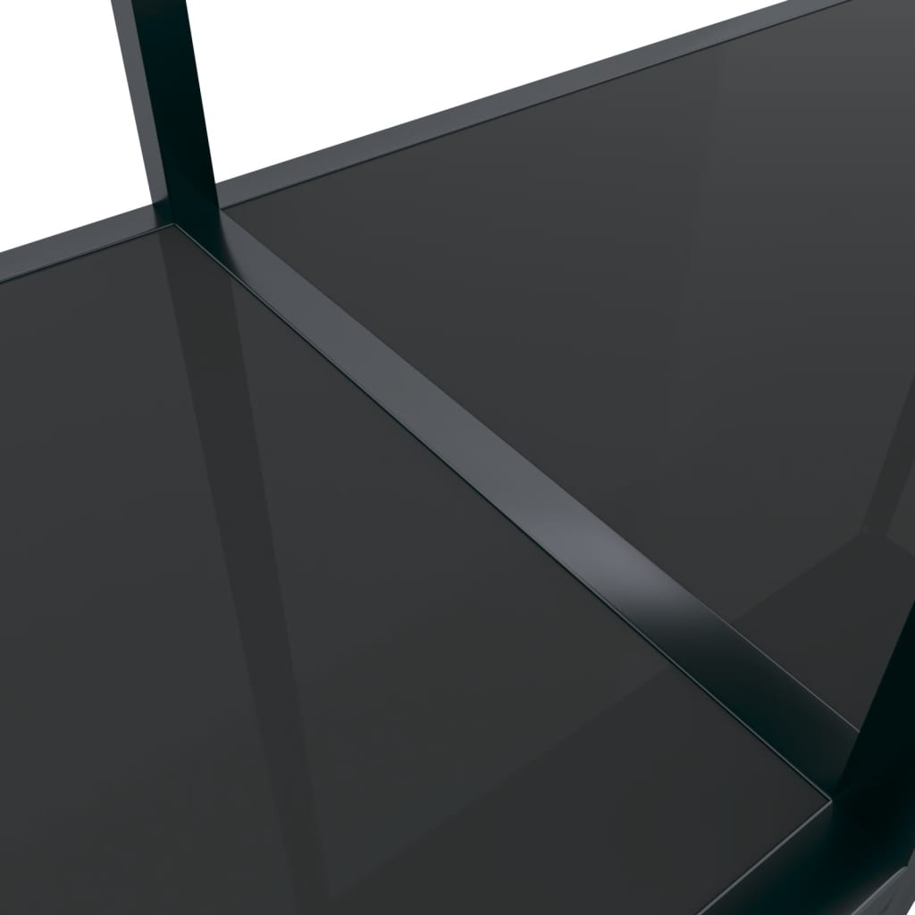 vidaXL konsolbord 180x35x75,5 cm hærdet glas sort