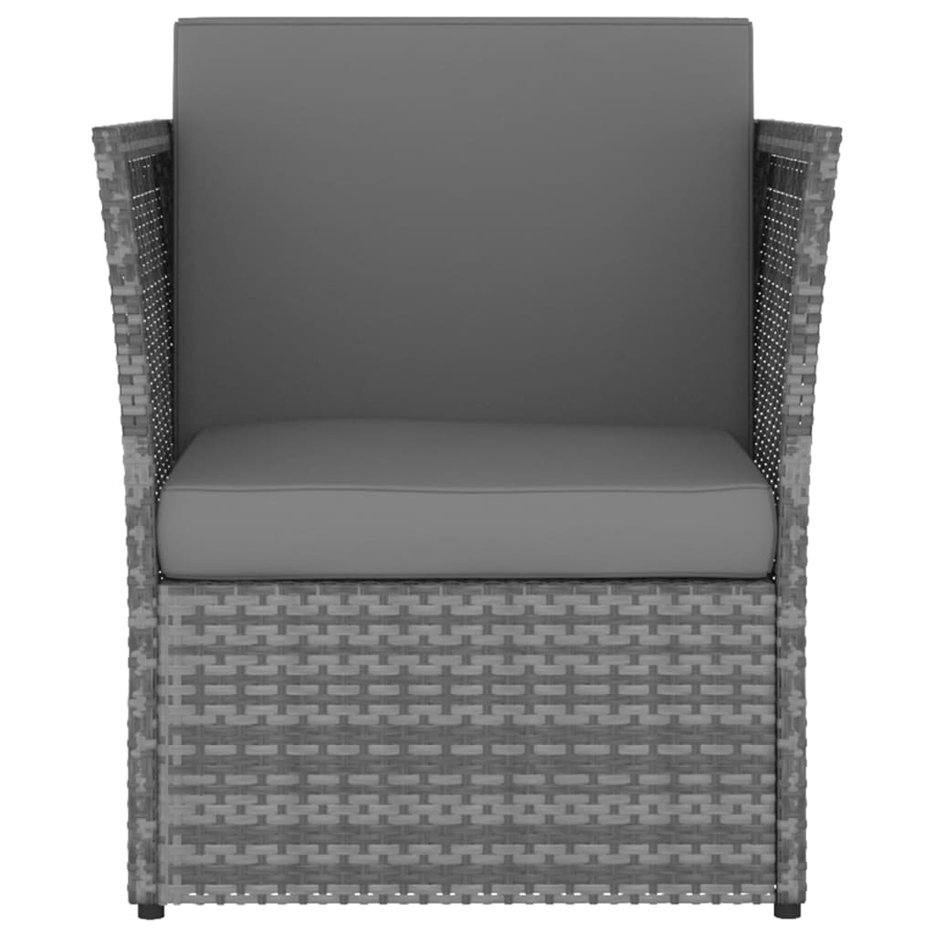 vidaXL havestol med fodskammel polyrattan antracitgrå