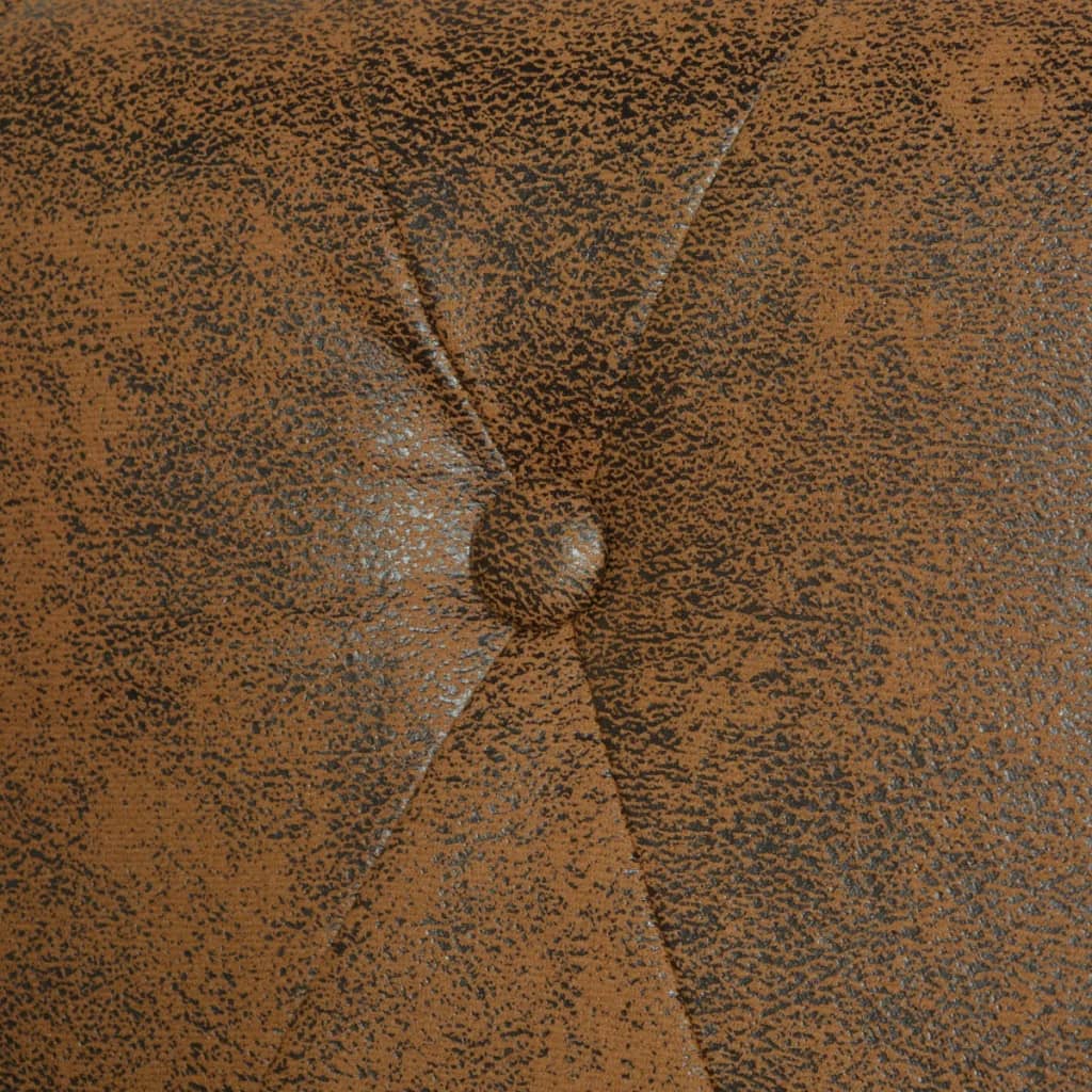 vidaXL 3-personers Chesterfield sofa kunstlæder brun