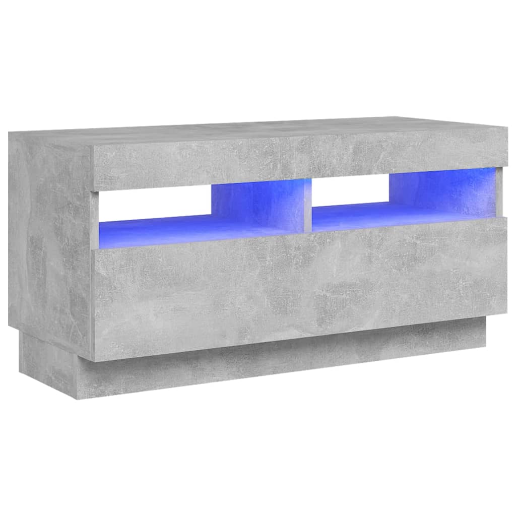 vidaXL tv-bord med LED-lys 80x35x40 cm betongrå