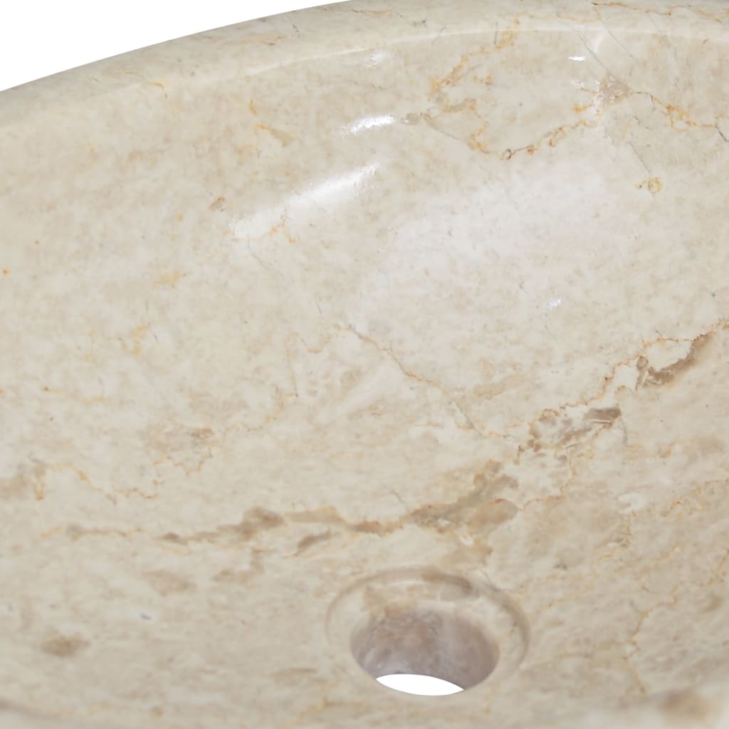 vidaXL håndvask 53x40x15 cm marmor cremefarvet