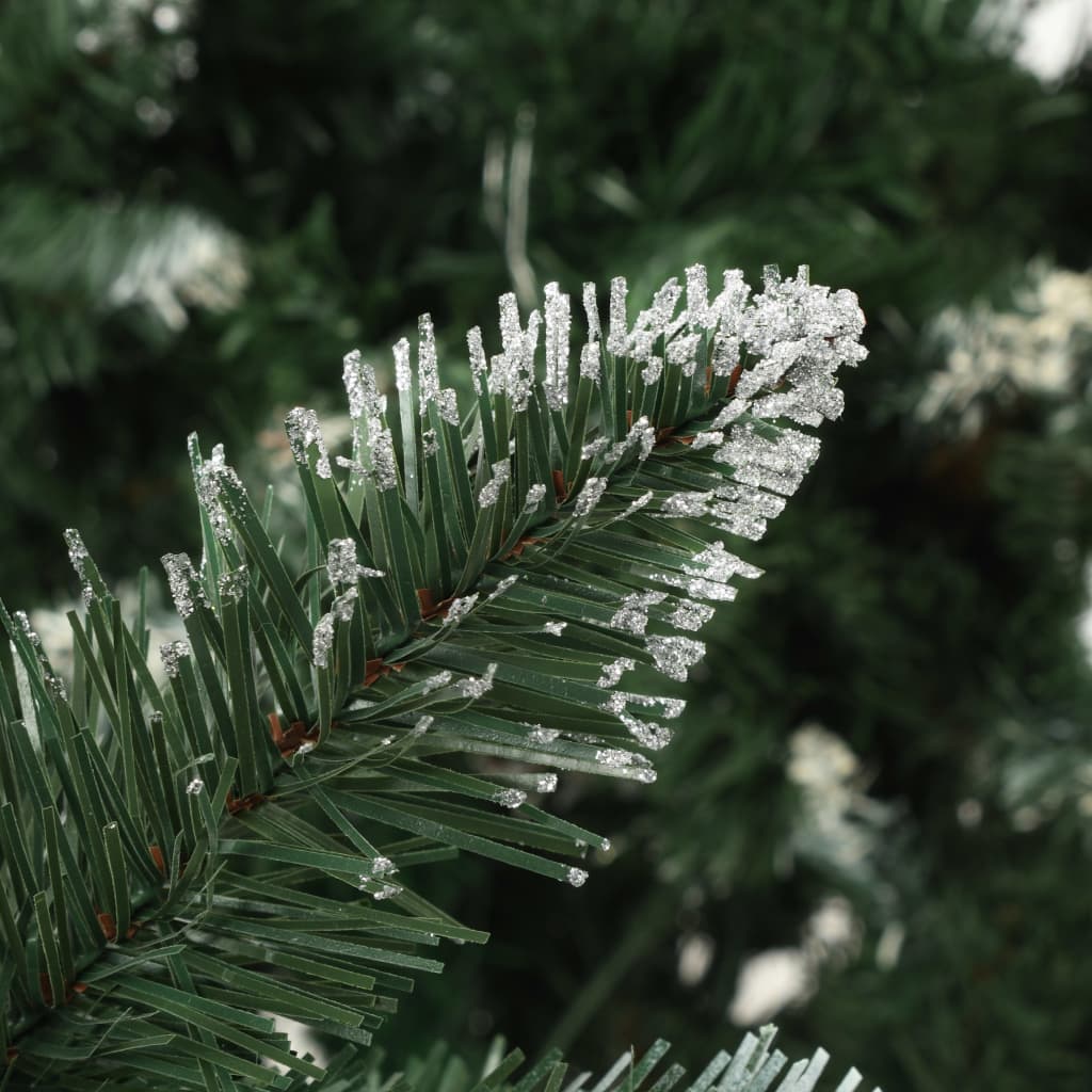 vidaXL kunstigt juletræ med grankogler og hvidt glitter 180 cm