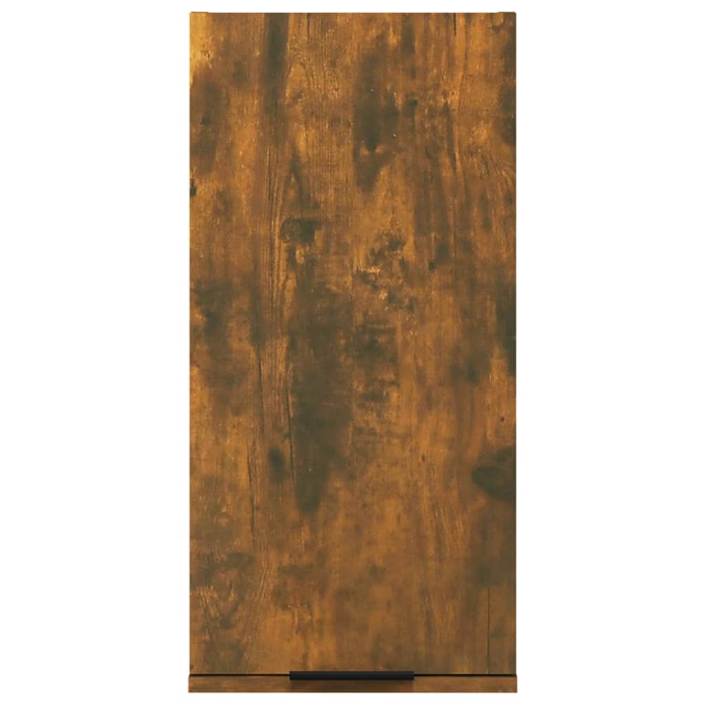 vidaXL væghængt badeværelsesskab 32x20x67 cm røget egetræsfinish