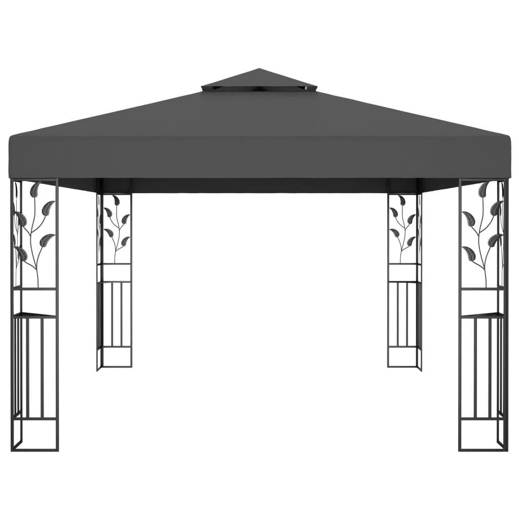vidaXL pavillon med dobbelttag 3x4 m antracitgrå