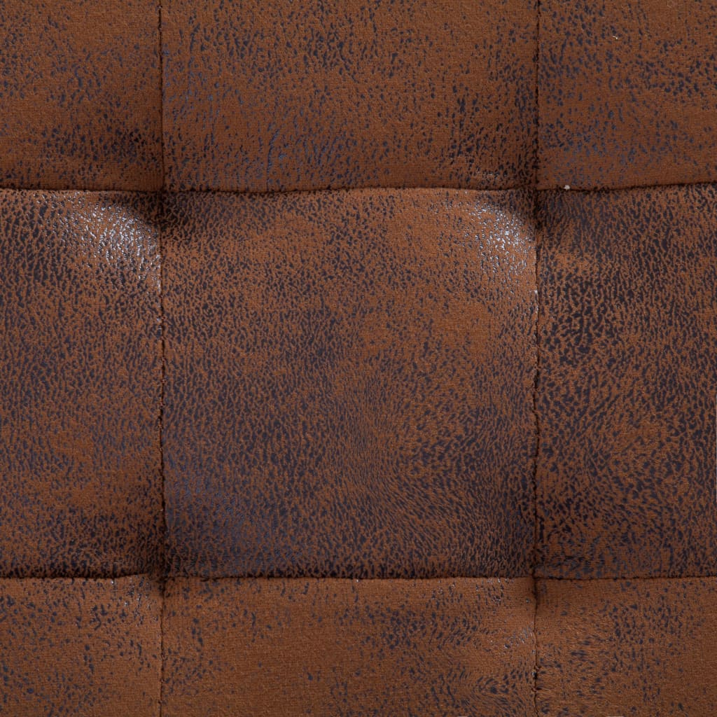 vidaXL ottoman med opbevaring 87,5 cm imiteret ruskind brun