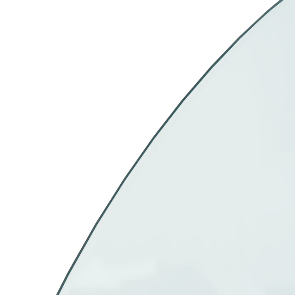 vidaXL glasplade til pejs 1200x600 mm halvrund