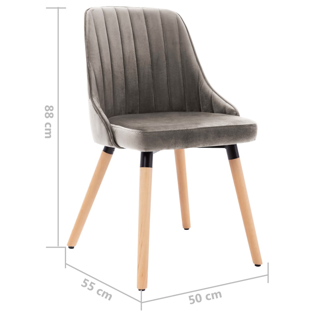 vidaXL spisebordsstole 2 stk. fløjl lysegrå