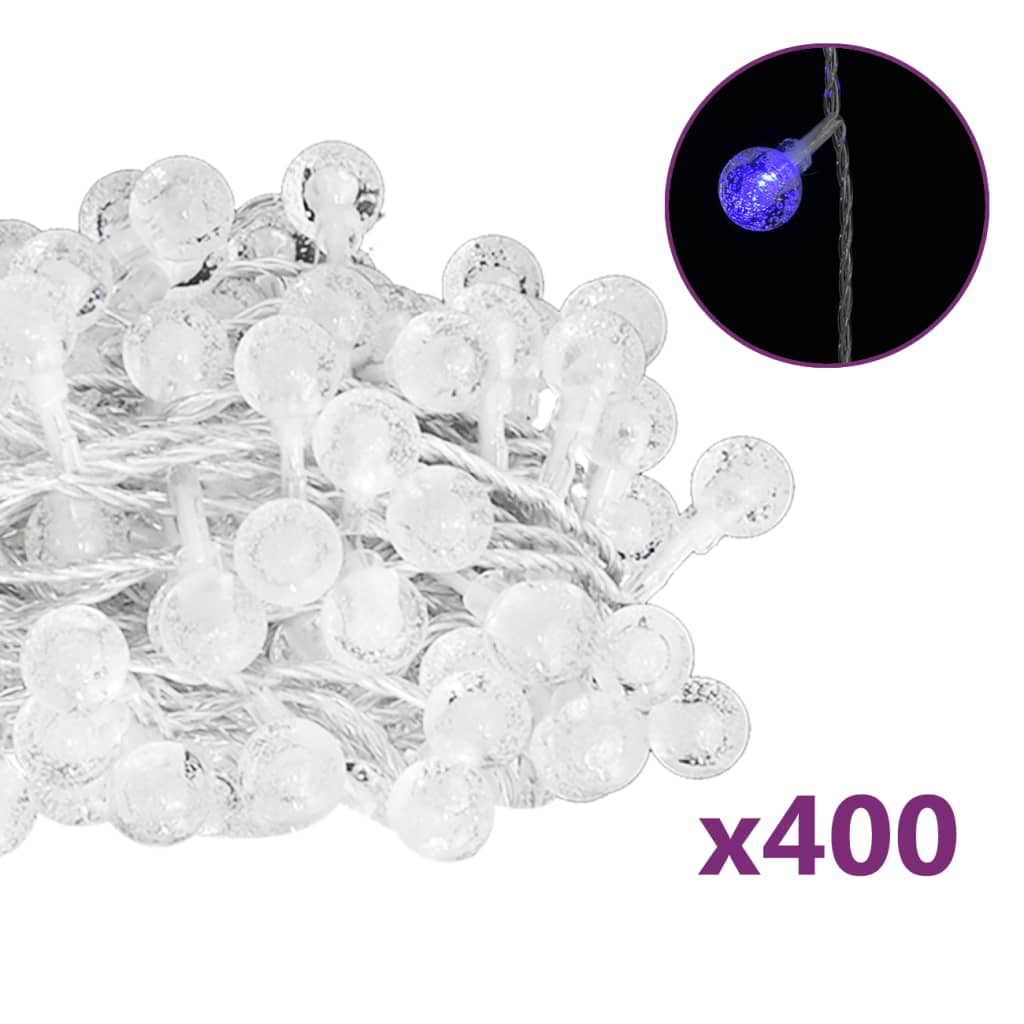 vidaXL fairy lights-lyskæder 40 m 400 LED'er 8 funktioner blå