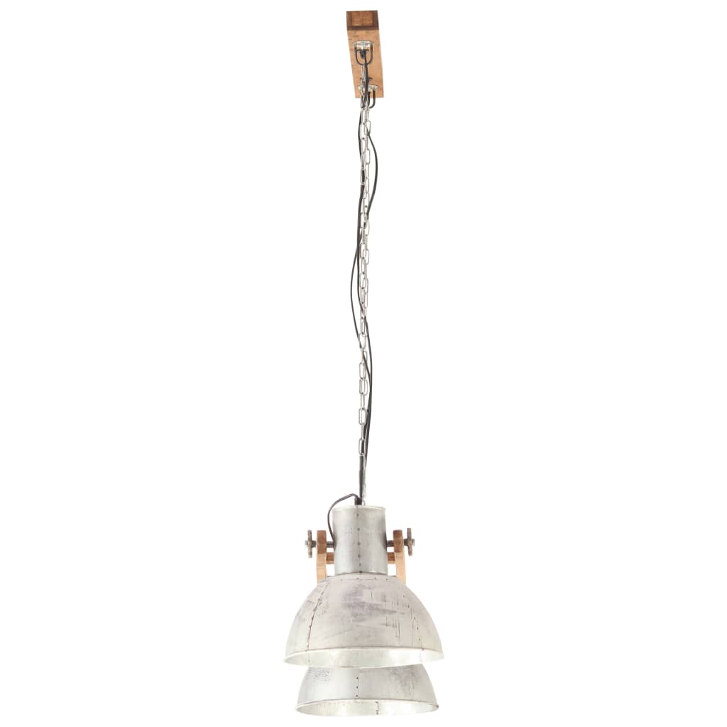 vidaXL industriel hængelampe 25 W 109 cm E27 sølvfarvet