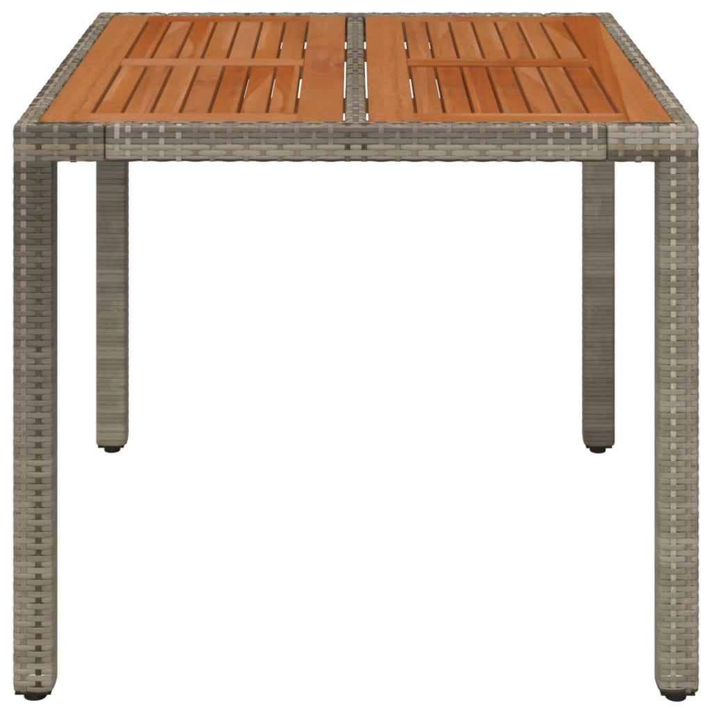 vidaXL havebord med træplade 90x90x75 cm polyrattan grå