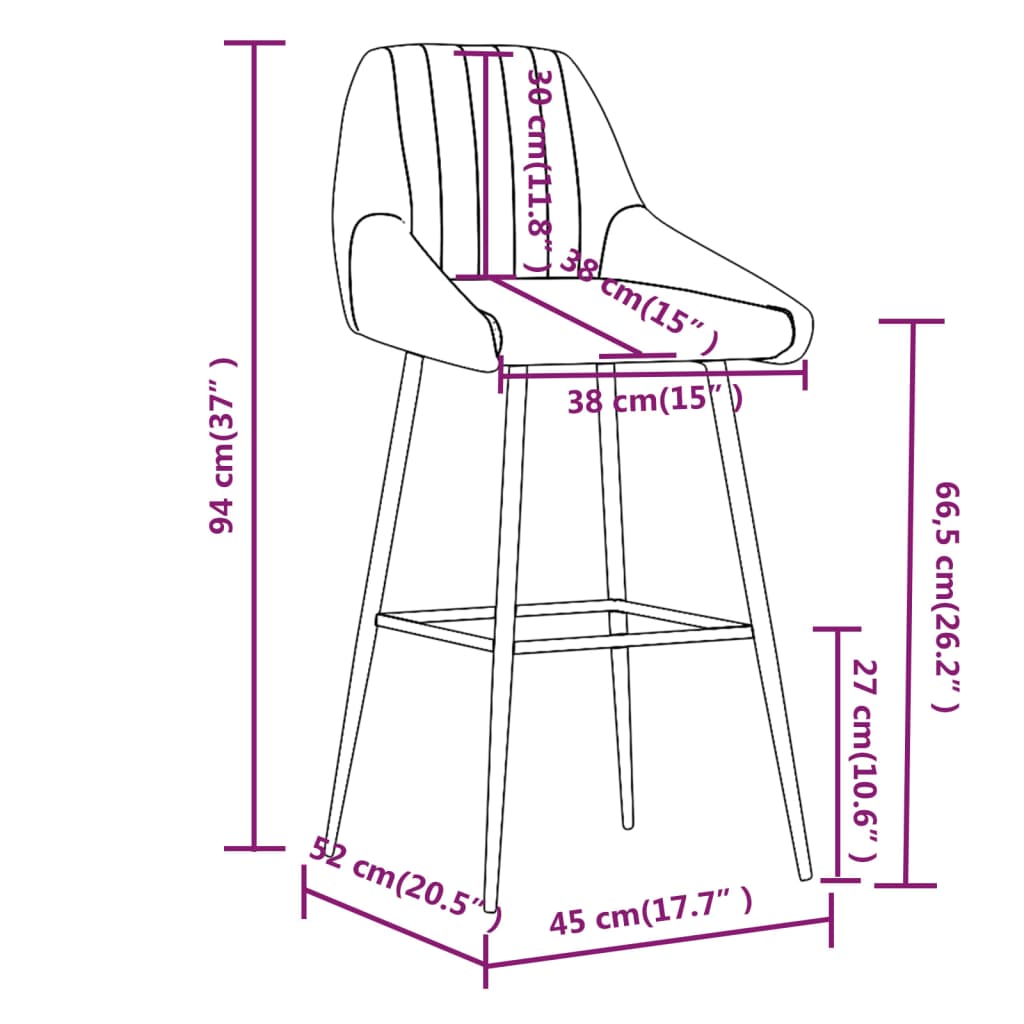 vidaXL barstole 2 stk. kunstlæder lysebrun