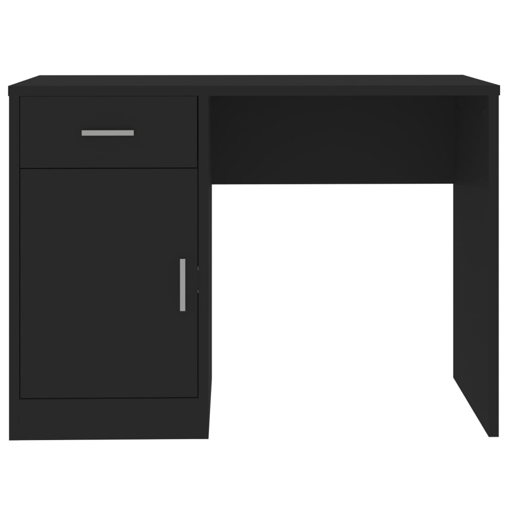 vidaXL skrivebord med skuffe og skab 100x40x73 cm konstrueret træ sort