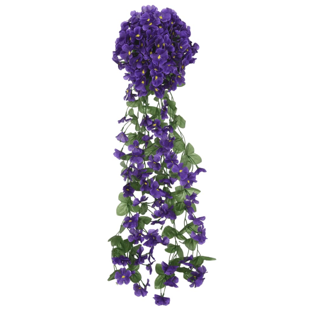 vidaXL kunstige blomsterguirlander 3 stk. 85 cm mørklilla